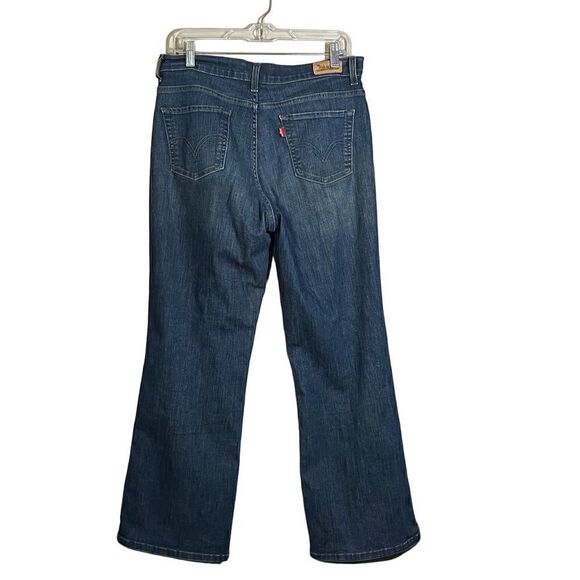 LEVI'S 512 Perfectly Slimming Dark Wash Blue Denim Bootcut Jeans Women's 12 S/C - Picture 3 of 6